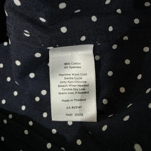 Talbots Womens Polka Dot Button Up Top 14W Wrinkle Resistant Business Casual - Picture 7 of 7